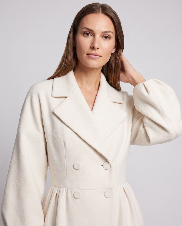 White Double Breasted Maxi Coat Occasion