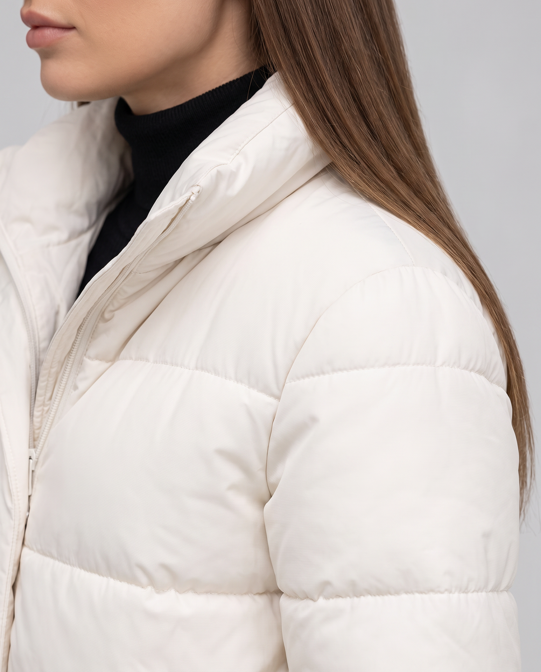 Black Quilted Puffer Coat Hooded