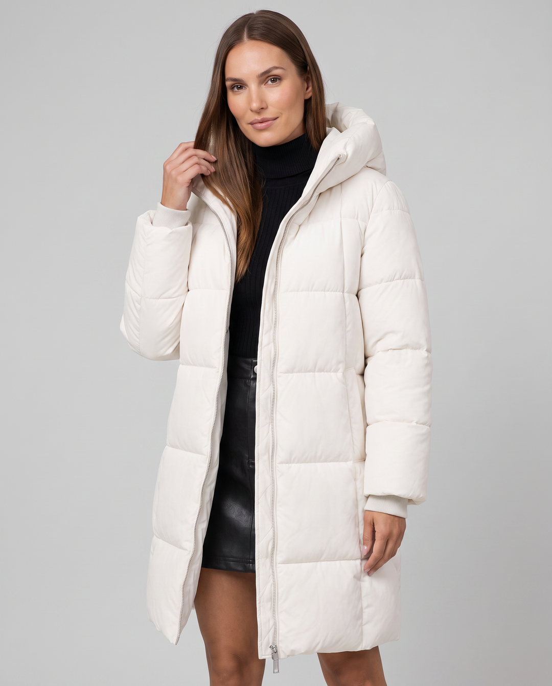 Black Quilted Puffer Coat Hooded