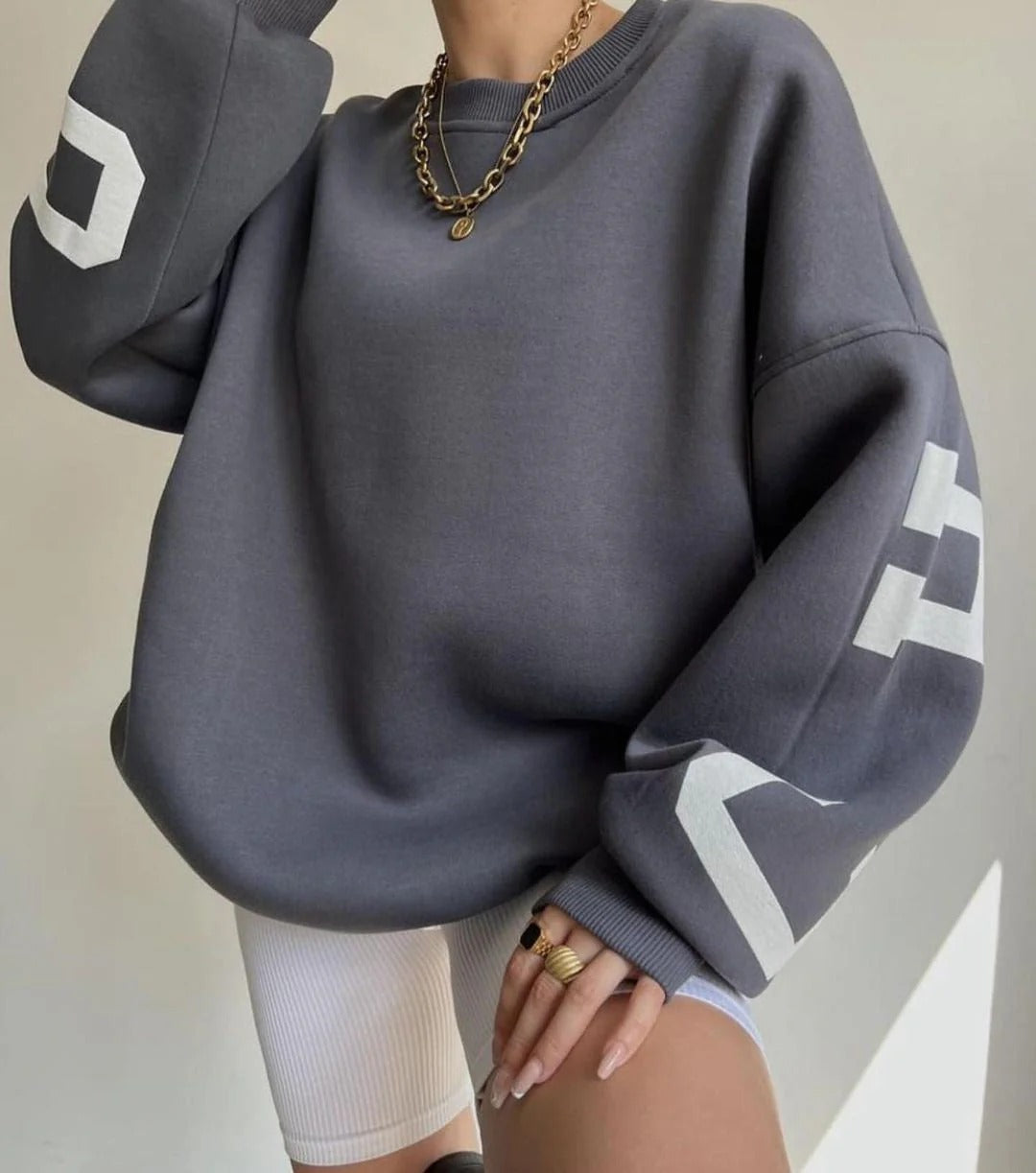 Donna Women's Oversized Crewneck Sweatshirt, view 4 - Elena Harper