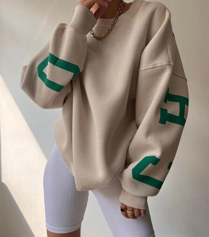 Donna Women's Oversized Crewneck Sweatshirt, view 2 - Elena Harper