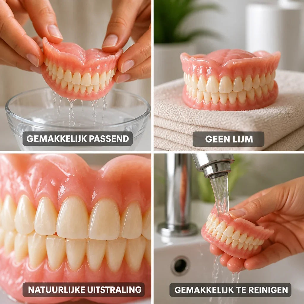 Denture kit heat-moulded, custom fit, no adhesive needed, view 3 - Elena Harper
