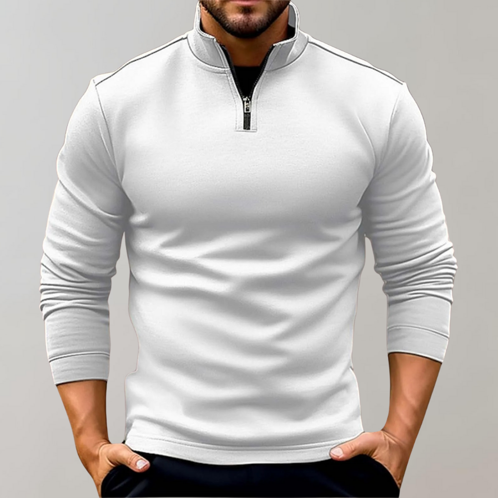Men's Half Zip Jumper Fitted Long Sleeve Smart Casual Knit