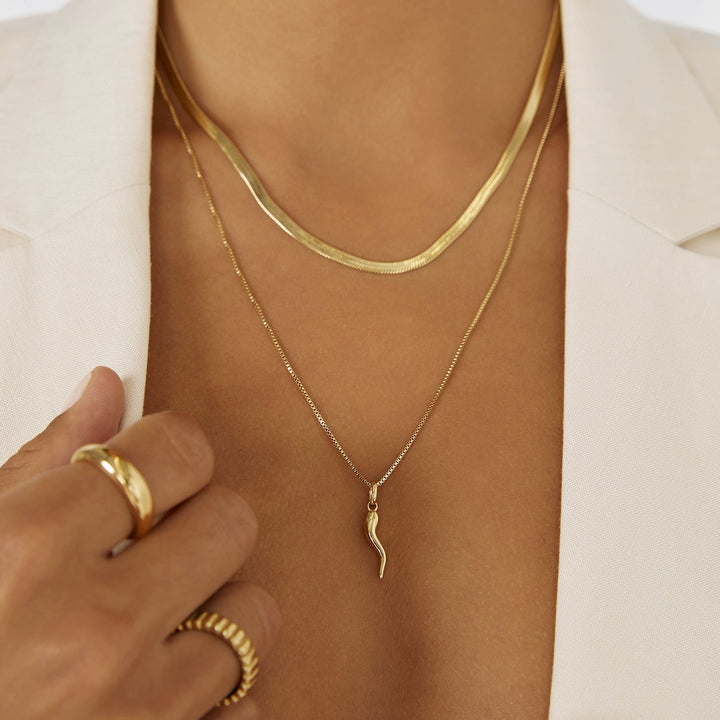 Chili Gold Charm Necklace, view 2 - Elena Harper