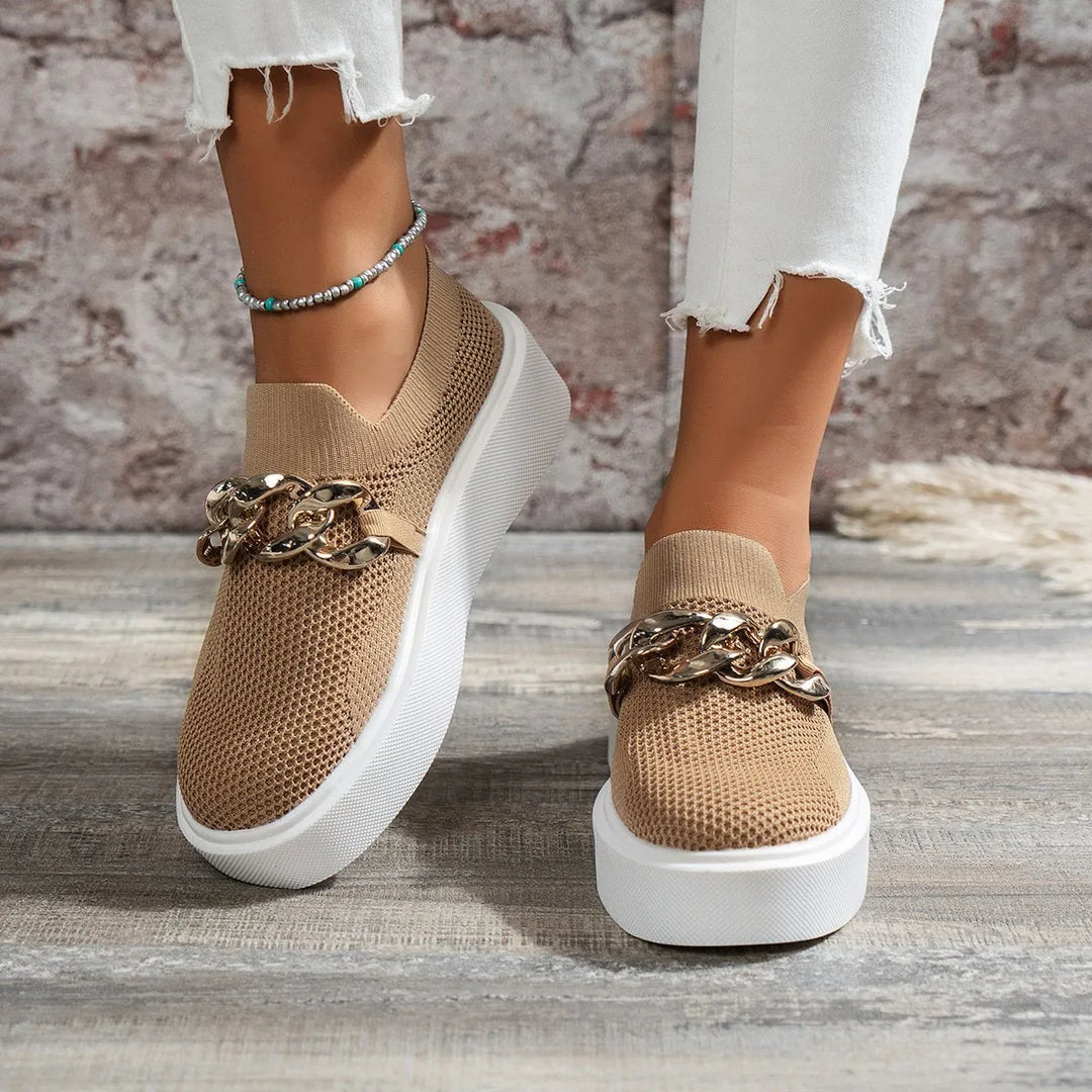 Estelle - Elegant Mesh Platform Sneakers