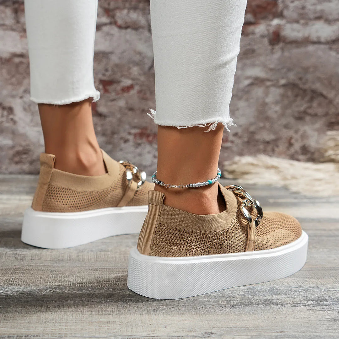 Estelle - Elegant Mesh Platform Sneakers