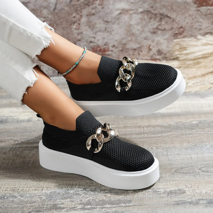 Estelle - Elegant Mesh Platform Sneakers