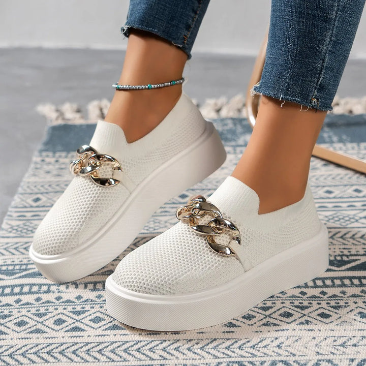 Estelle - Elegant Mesh Platform Sneakers