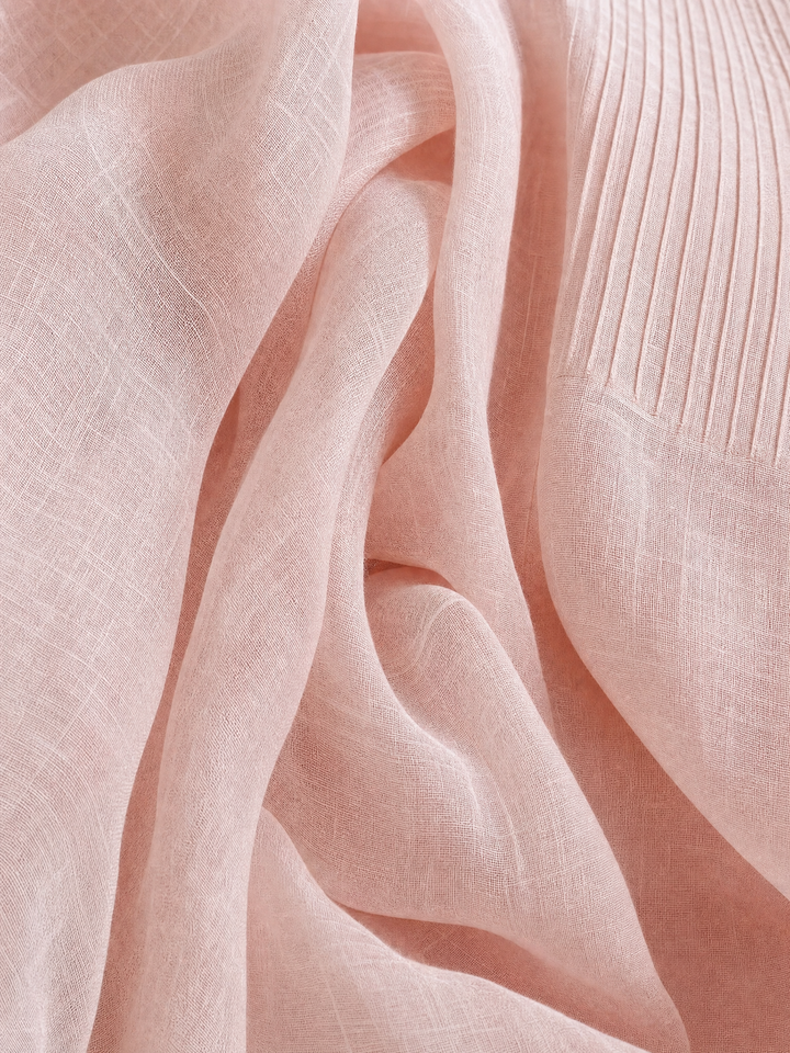 Sarah - Minimalist Cotton And Linen Patchwork Single-breasted Stand-up Collar Long-sleeved Maxi Dress