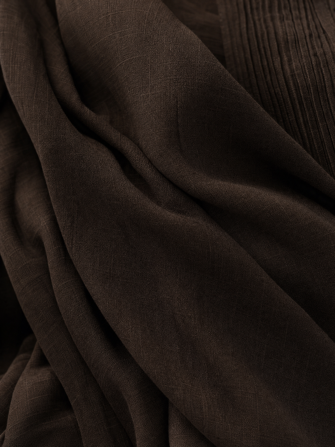 Sarah - Minimalist Cotton And Linen Patchwork Single-breasted Stand-up Collar Long-sleeved Maxi Dress