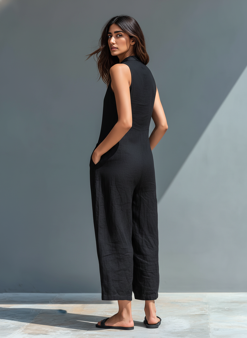 Claudia™  |  High Neck Sleeveless Jumpsuit