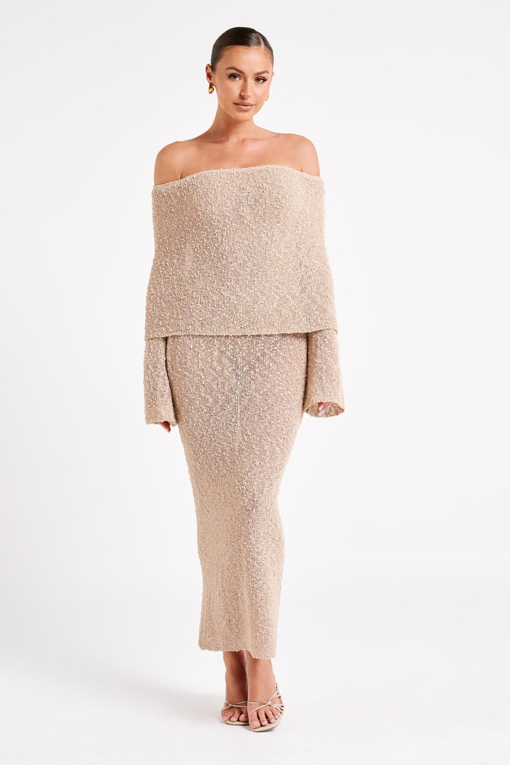 Women's Elegant Off-Shoulder Maxi Dress for Evenings