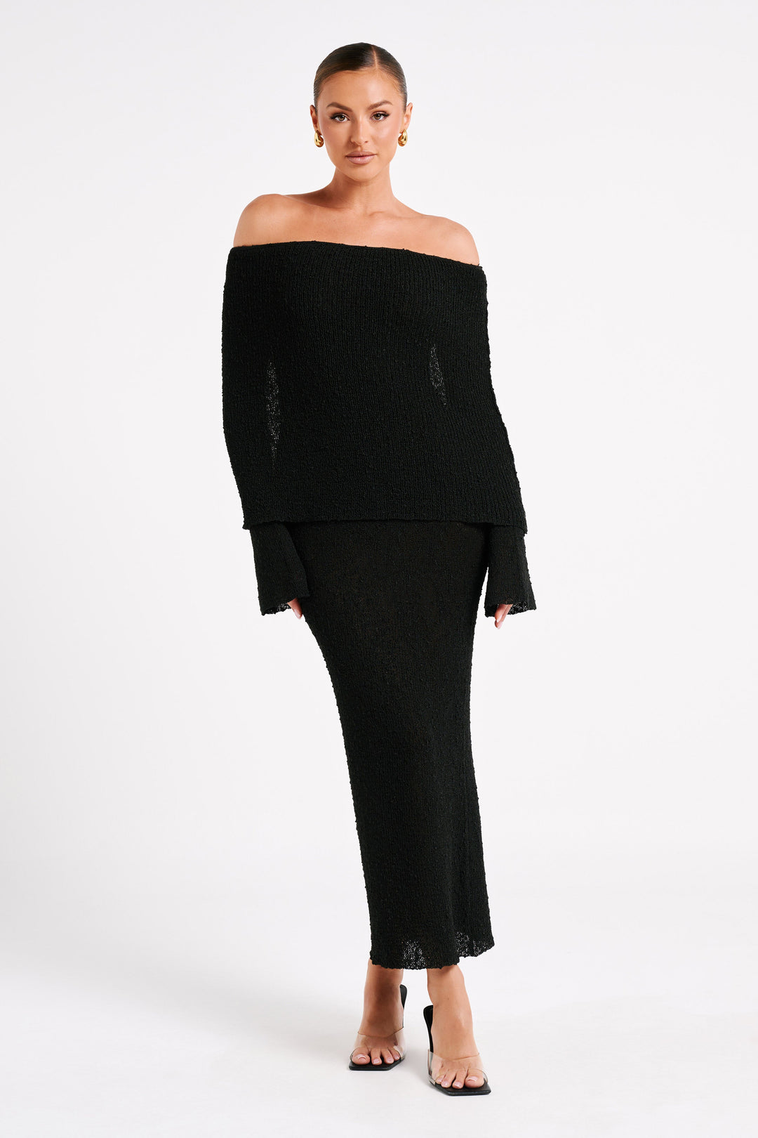 Women's Elegant Off-Shoulder Maxi Dress for Evenings