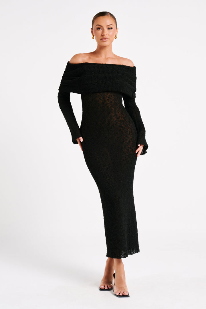 Women's Elegant Off-Shoulder Maxi Dress for Evenings