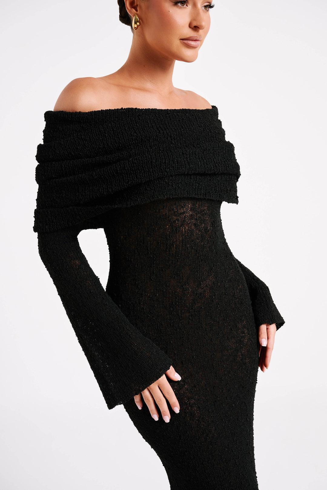 Women's Elegant Off-Shoulder Maxi Dress for Evenings
