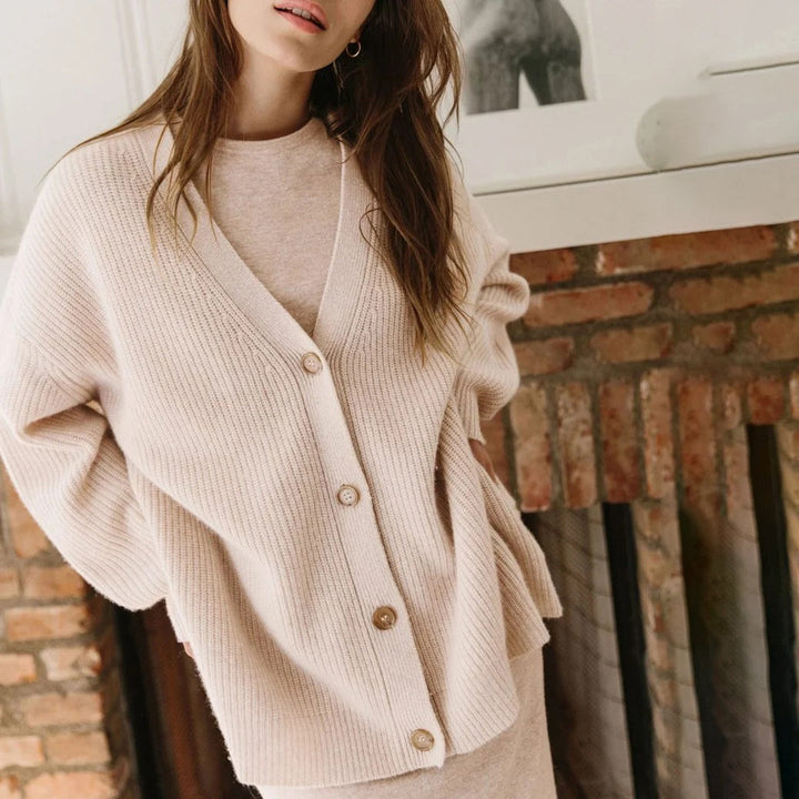 Women's Long Oversized Rib-Knit Cardigan for Effortless Style - Elena Harper
