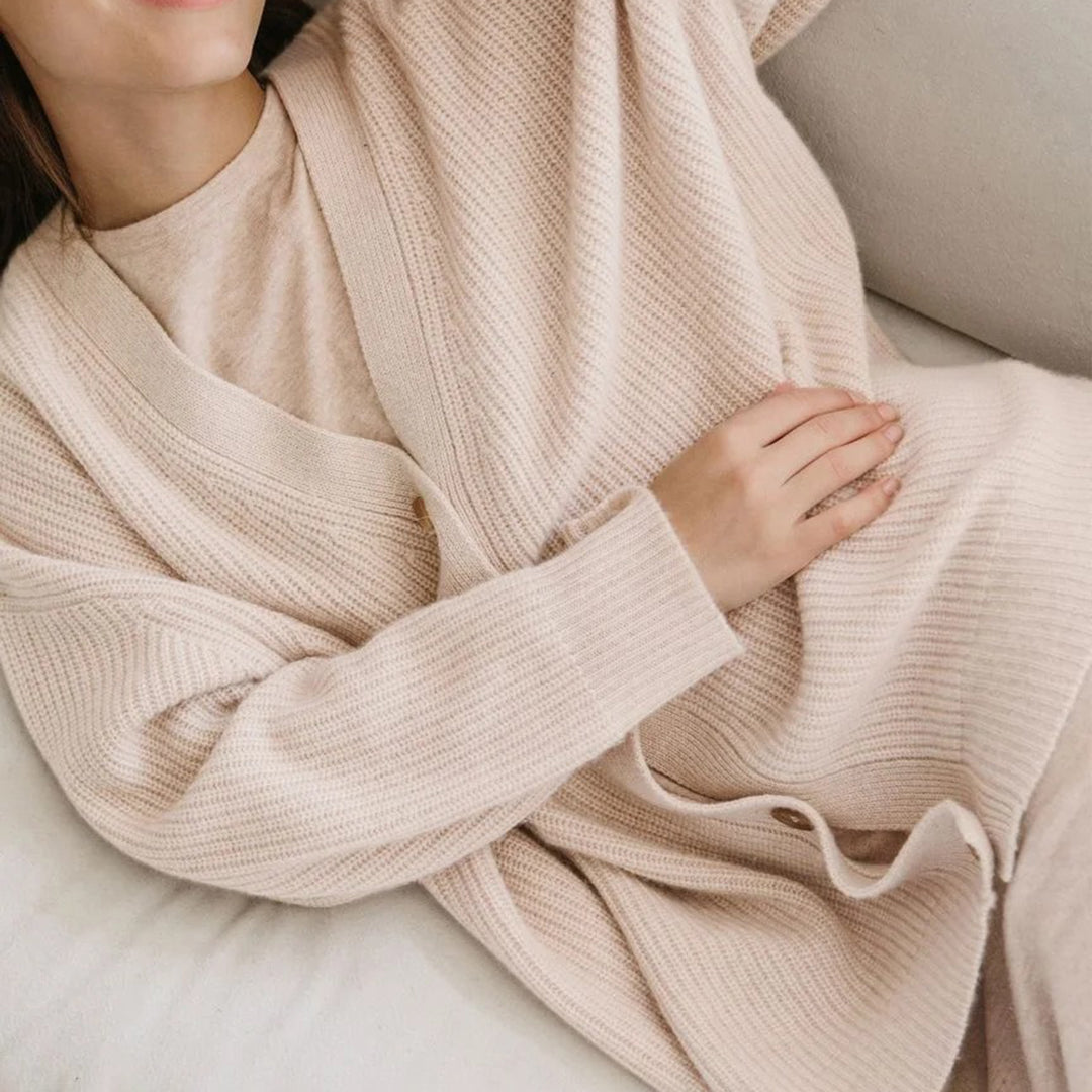 Women's Long Oversized Rib-Knit Cardigan for Effortless Style - Elena Harper