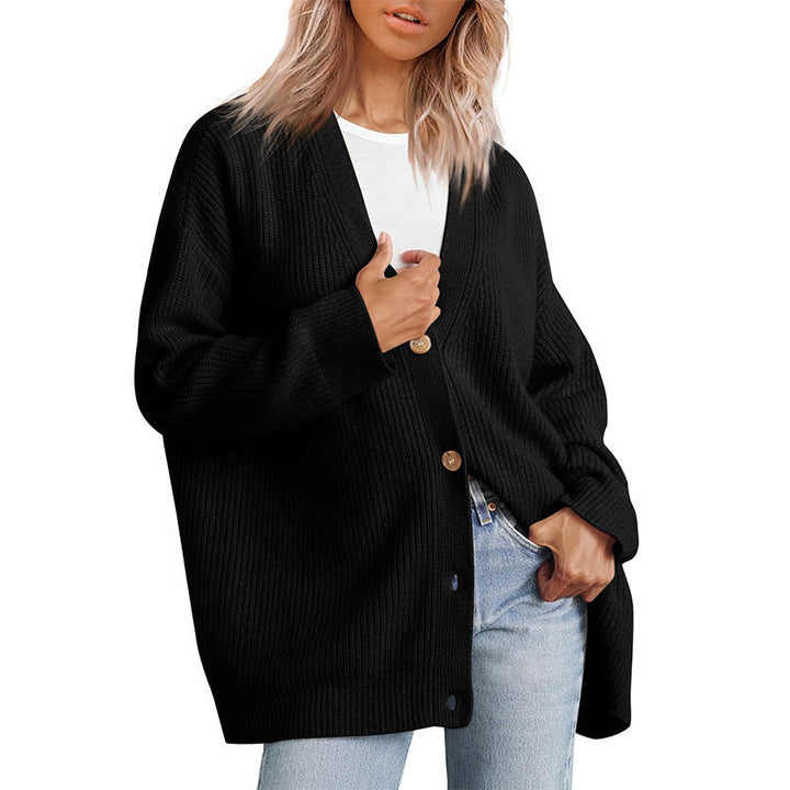 Women's Long Oversized Rib-Knit Cardigan for Effortless Style - Elena Harper