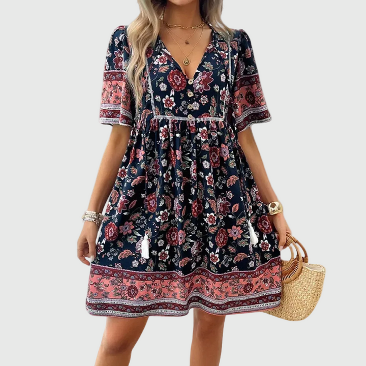 Kristie | Elegant Mini Floral Dress
