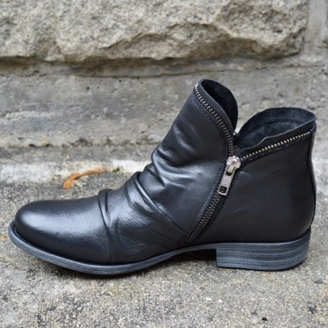 Brooke Vintage Zip-up Ankle Boots - Elena Harper