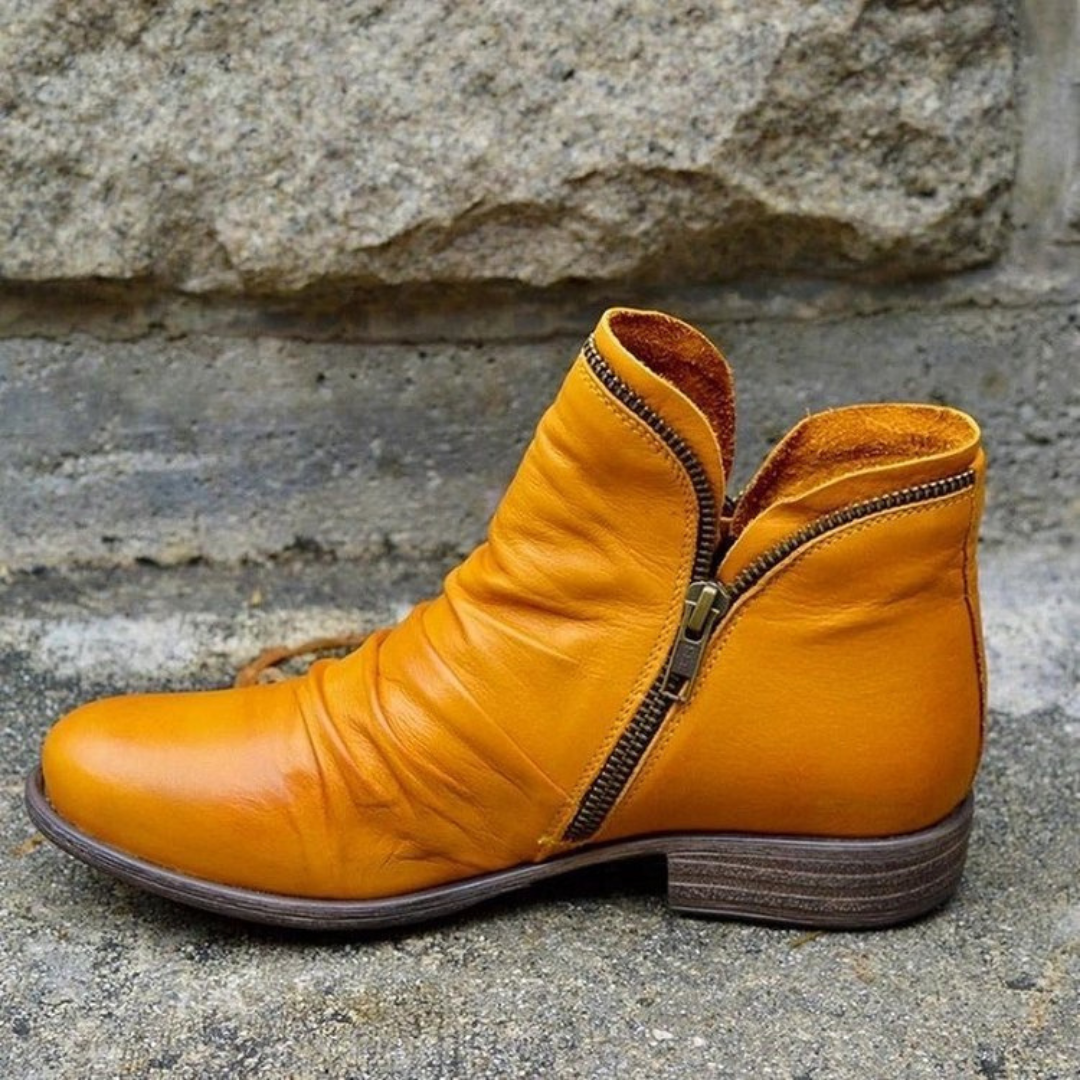 Brooke Vintage Zip-up Ankle Boots - Elena Harper