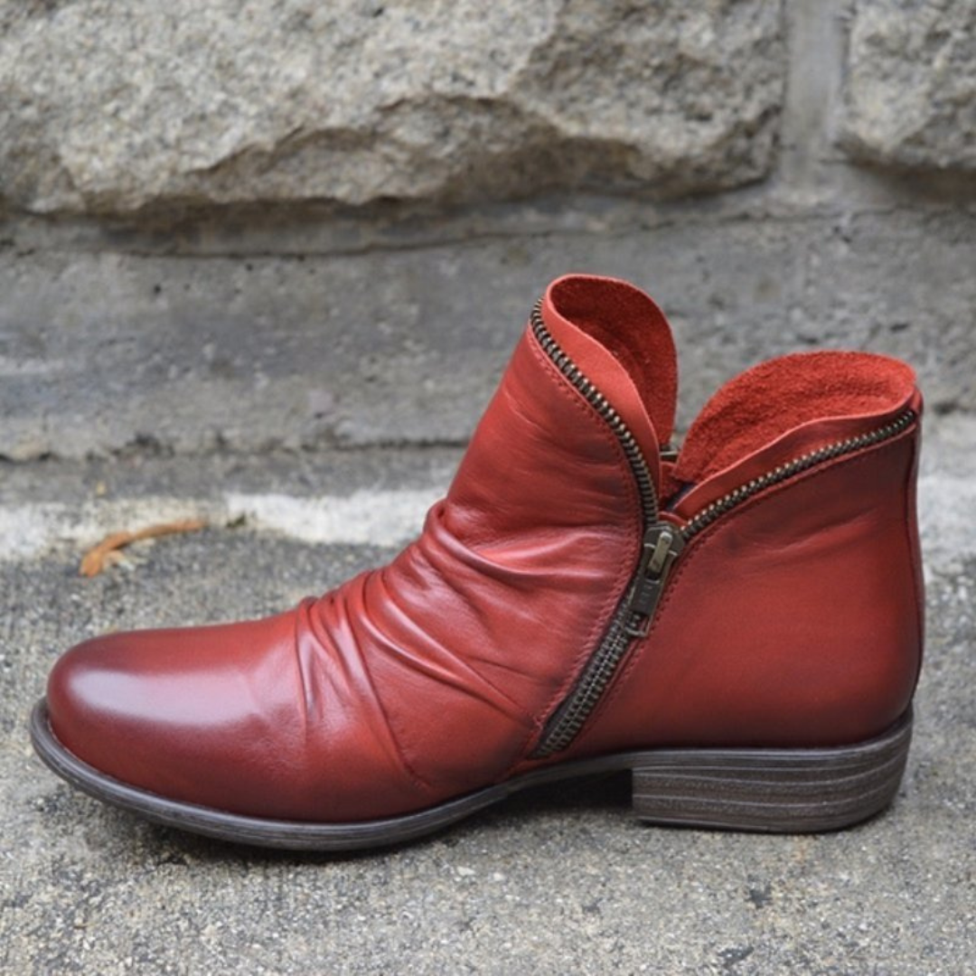 Brooke Vintage Zip-up Ankle Boots - Elena Harper