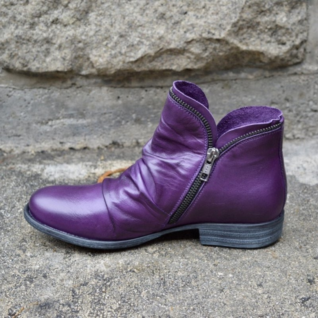 Brooke Vintage Zip-up Ankle Boots - Elena Harper