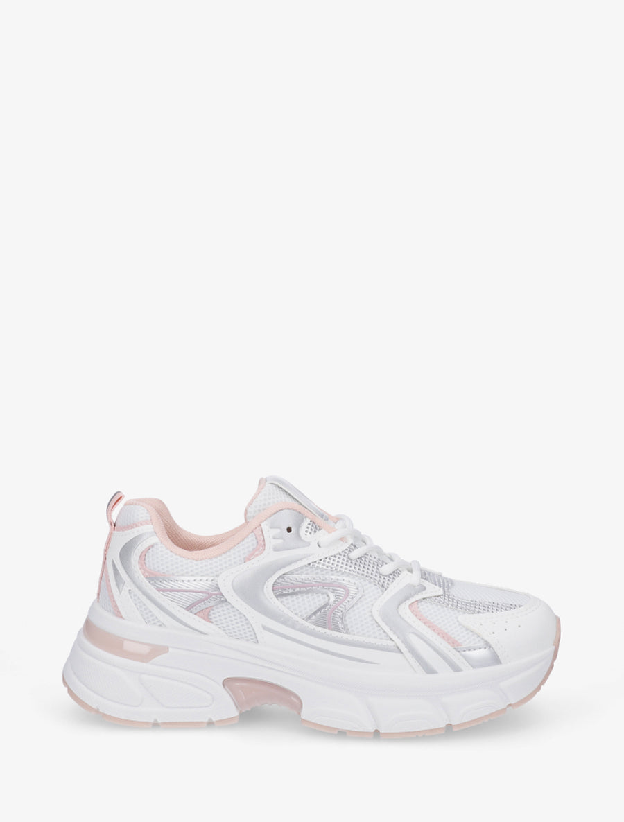 Canvas style running trainers - White