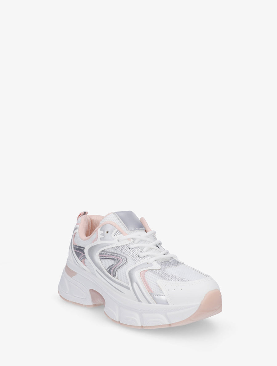 Canvas style running trainers - White