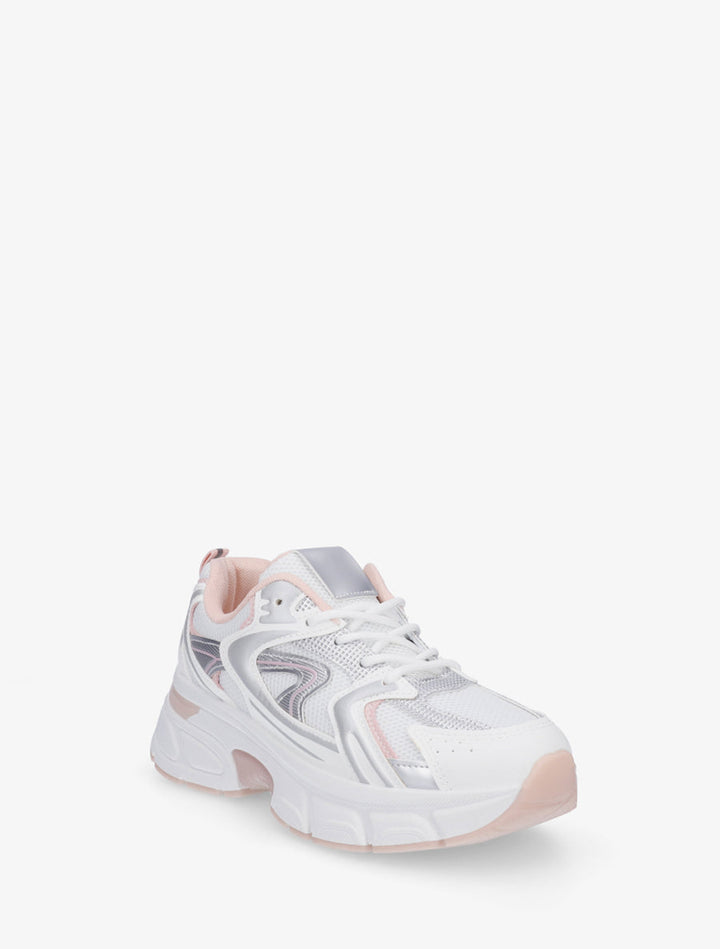 Canvas style running trainers - White