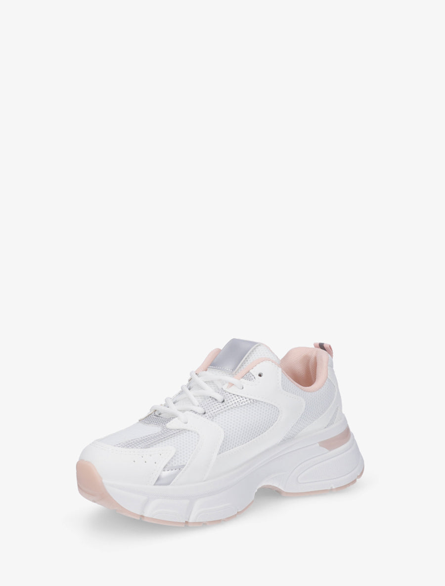 Canvas style running trainers - White