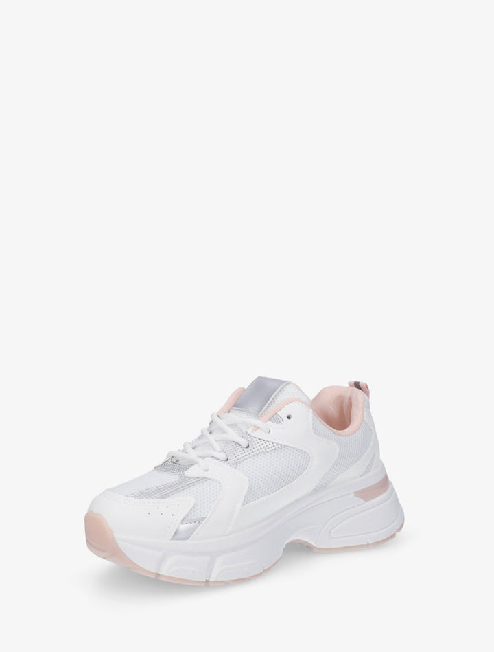 Canvas style running trainers - White