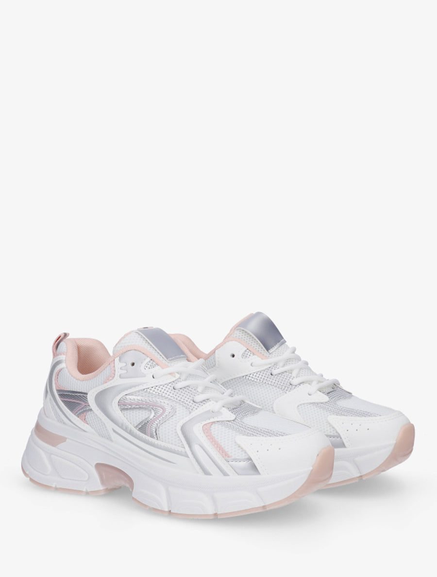 Canvas style running trainers - White