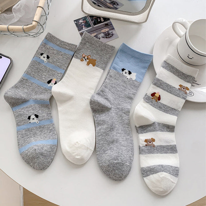 Casual Socks with Puppy Print