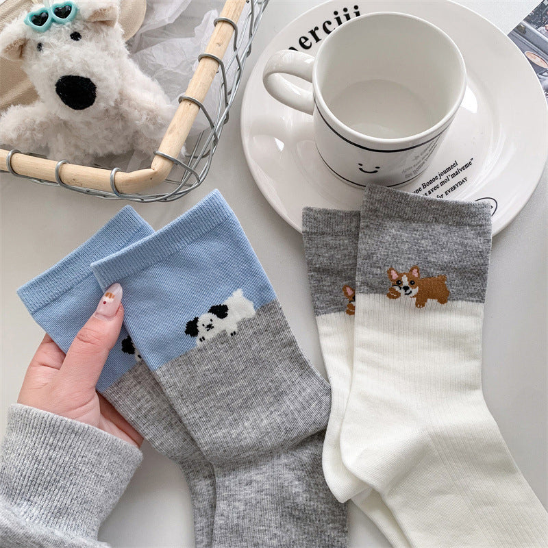 Casual Socks with Puppy Print