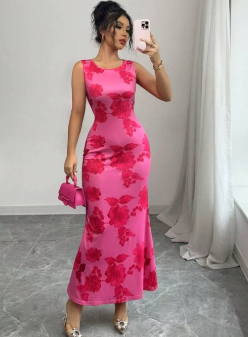 Violet Elegant Floral Maxi Dress - Elena Harper