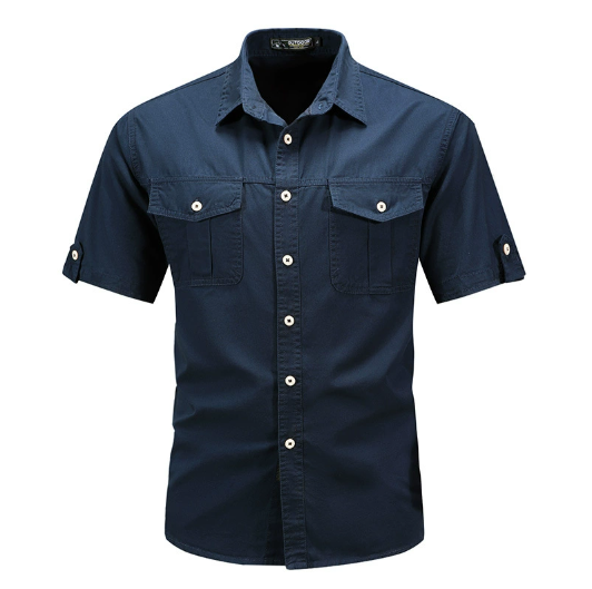 Premium Men's Utility Cargo Shirt – Short Cotton Shirt