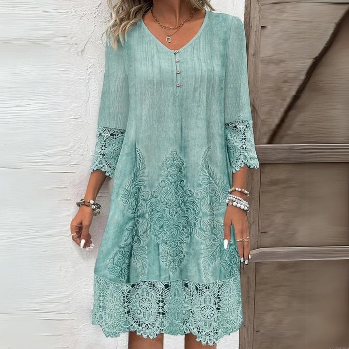 Greta | Women's Vintage Lace Trim Shift Dress