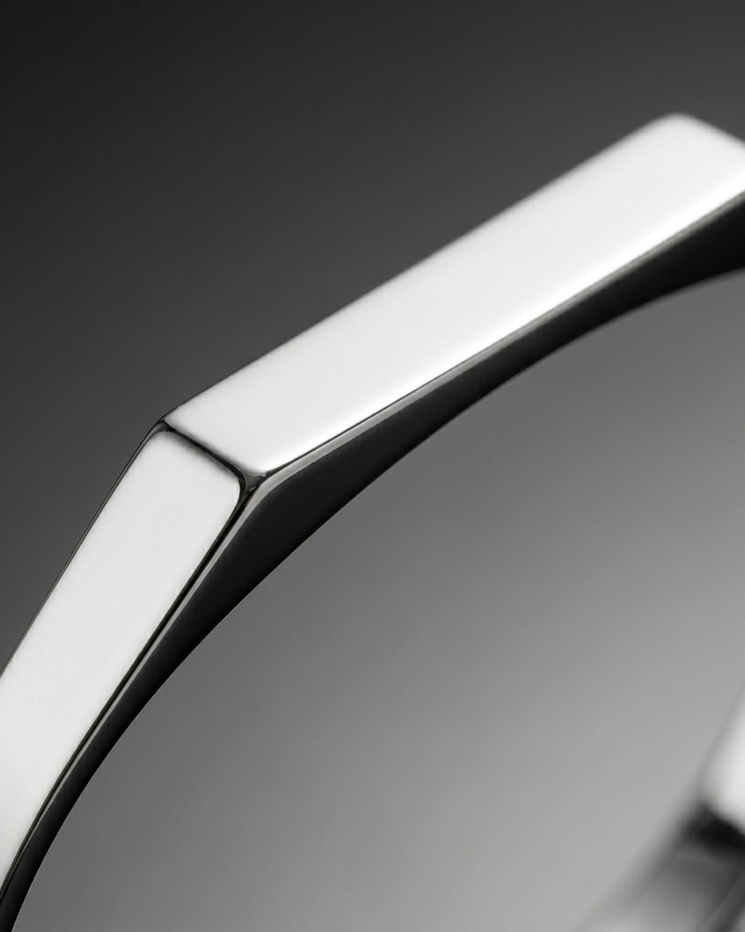 Silver-Tone Rectangular Cuff Bracelet For Men