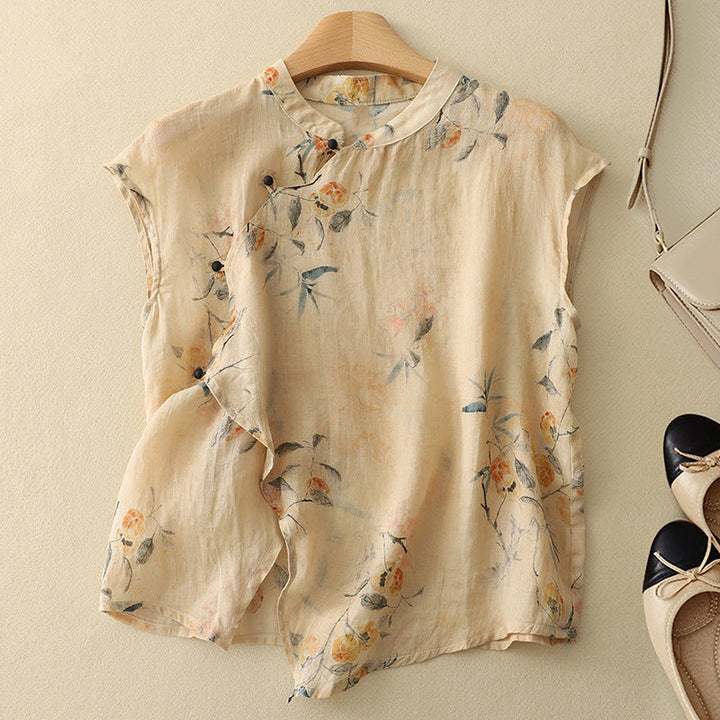 Amanda | Women's Sleeveless Top with Floral Pattern