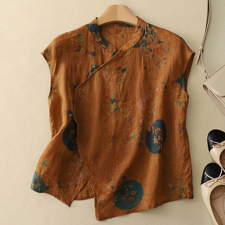 Amanda | Women's Sleeveless Top with Floral Pattern