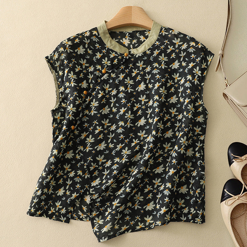 Amanda | Women's Sleeveless Top with Floral Pattern