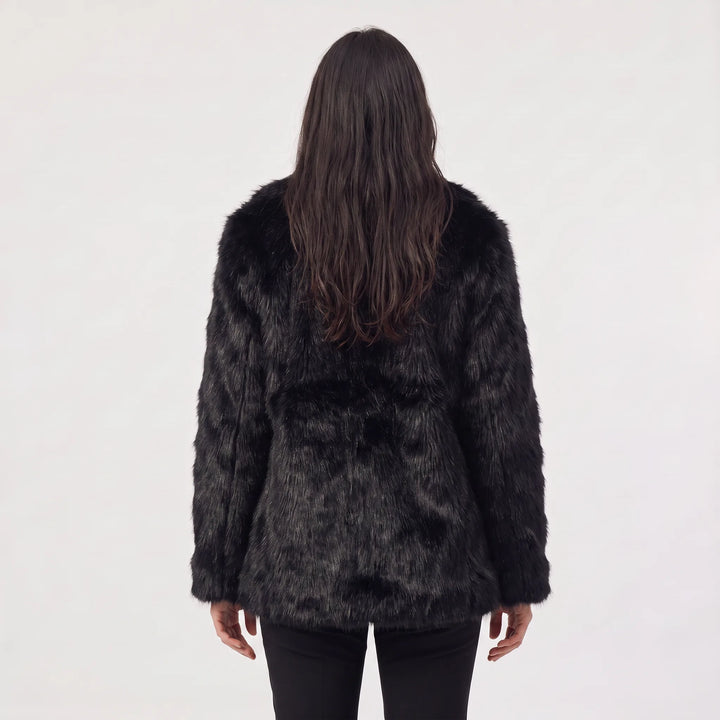 Ladies Oversized Faux Fur Coat with Open Front
