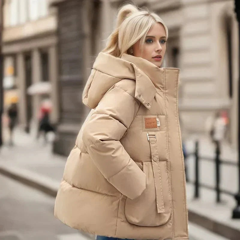 Women's Puffer Jacket Quilted with Hood Comfortable Fit Urban Winter