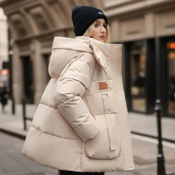 Women's Puffer Jacket Quilted with Hood Comfortable Fit Urban Winter