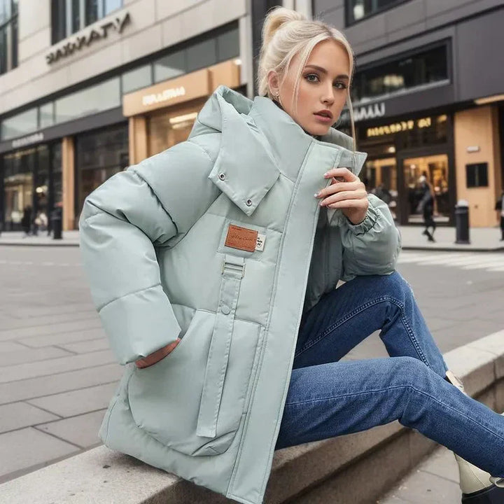 Women's Puffer Jacket Quilted with Hood Comfortable Fit Urban Winter