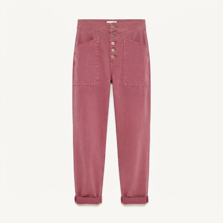 Marnie Ellison | Linen Look Trousers With Button Detail For Women