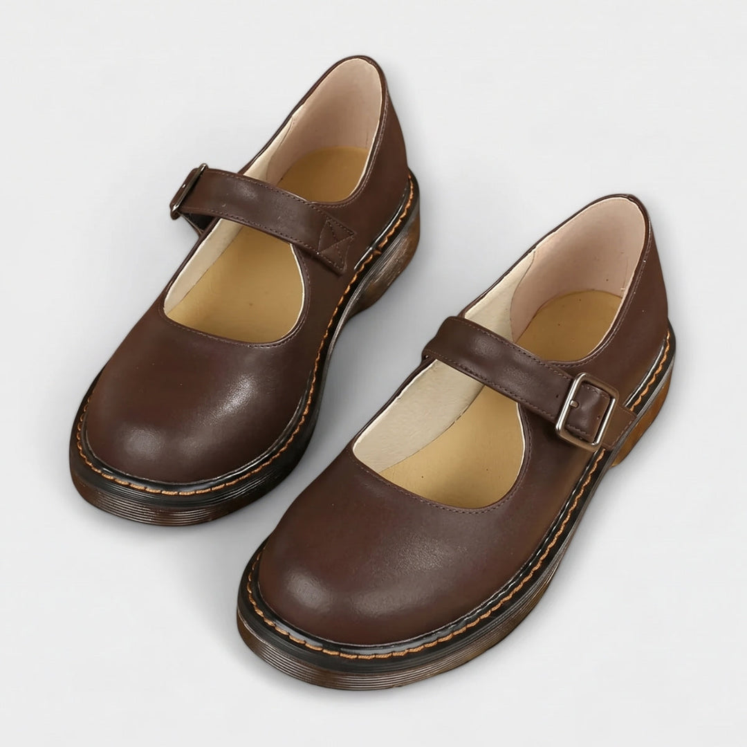 Women's Mary Jane Shoes with Buckle Strap & Rounded Toe, view 2 - Elena Harper
