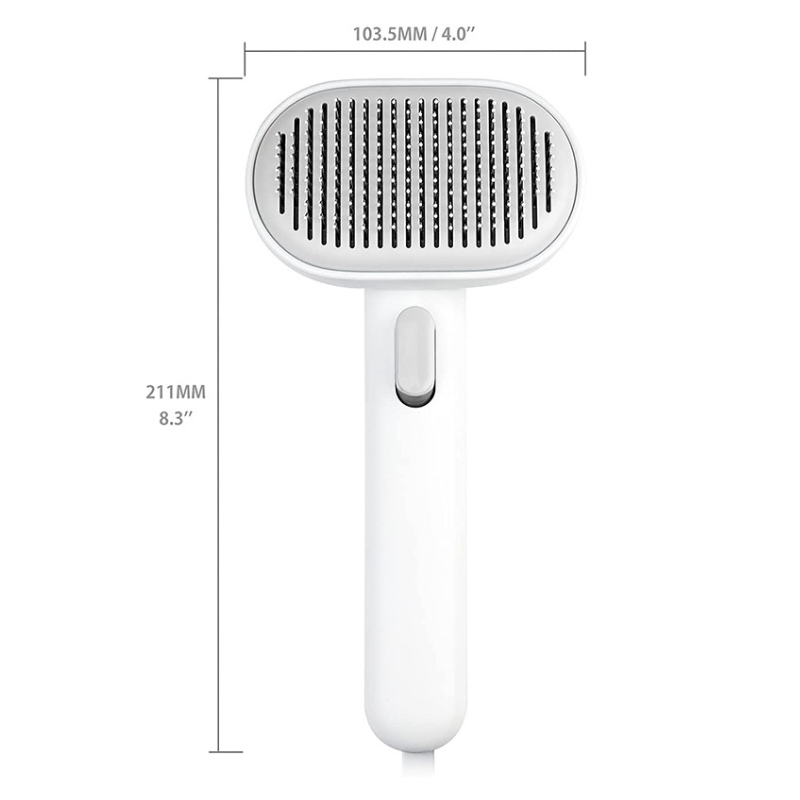 Self-Cleaning Cat Grooming Brush for Shiny Pet Fur
