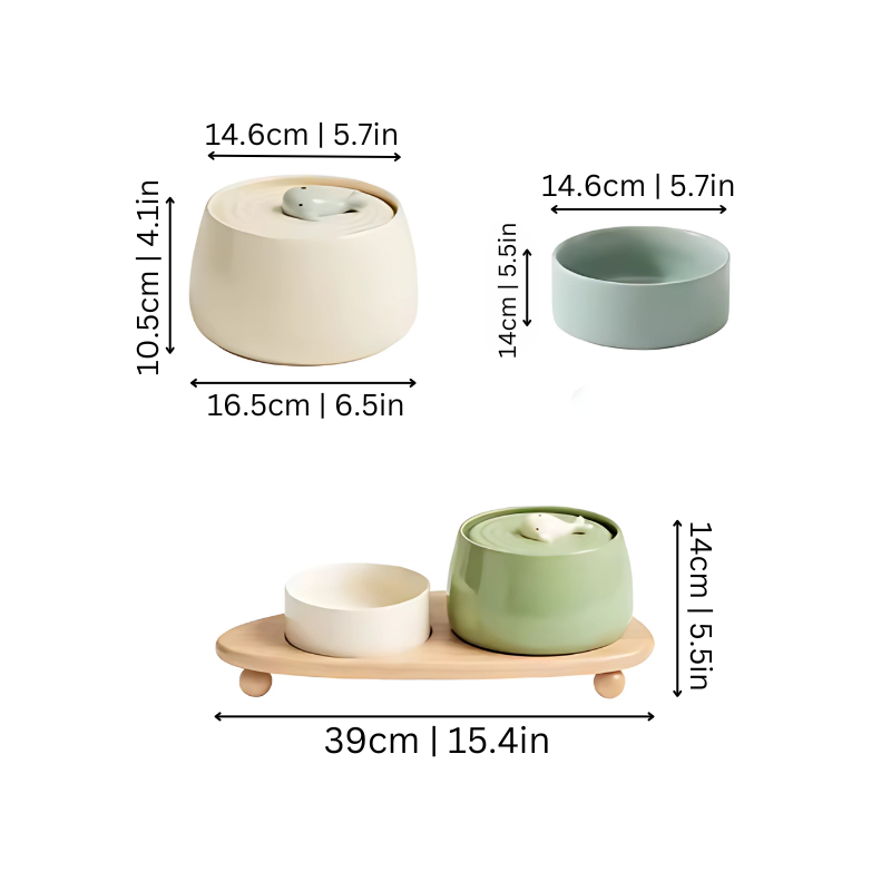Siporia Automatic Ceramic Pet Water Fountain for Cats & Dogs